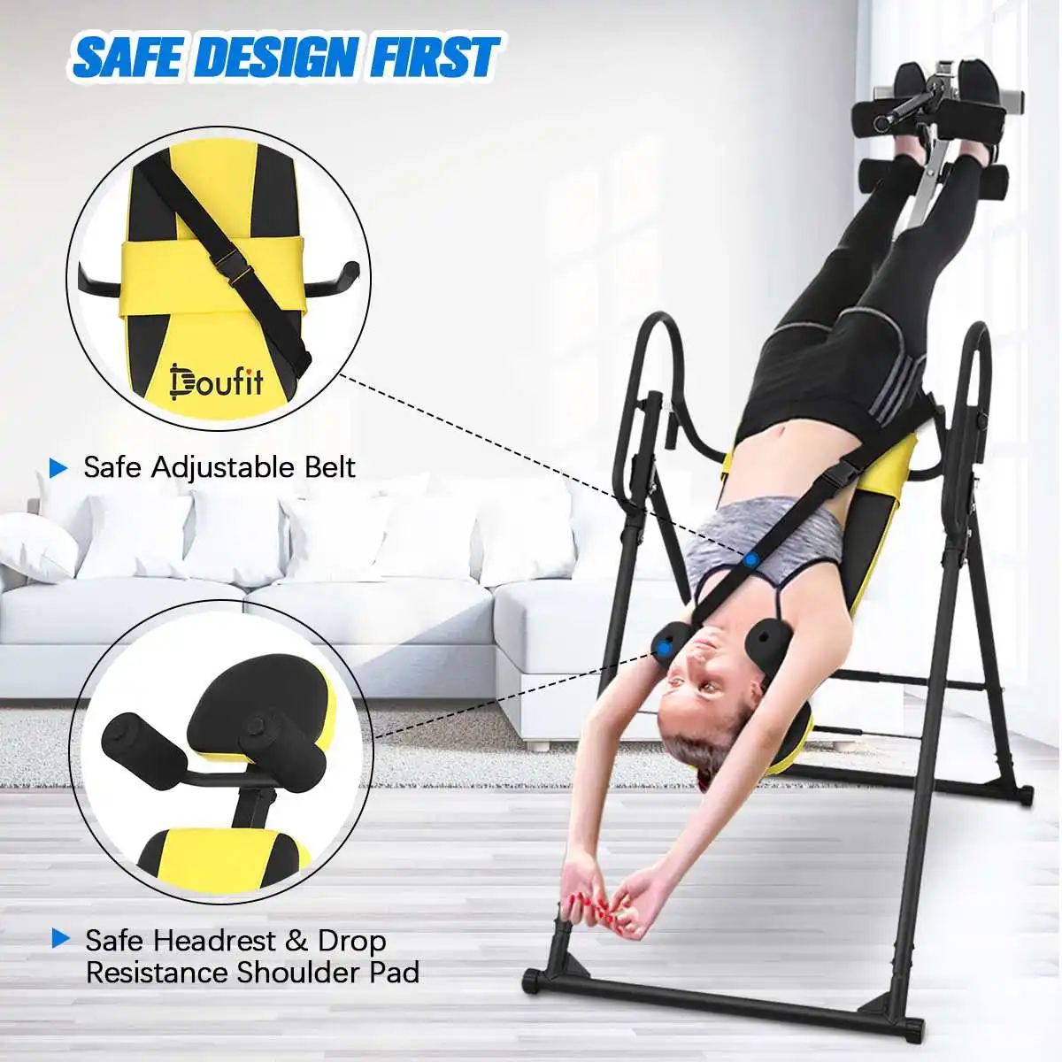 Heavy Duty Handstand Machine Gravity Inversion Table Foldable Ergonomic