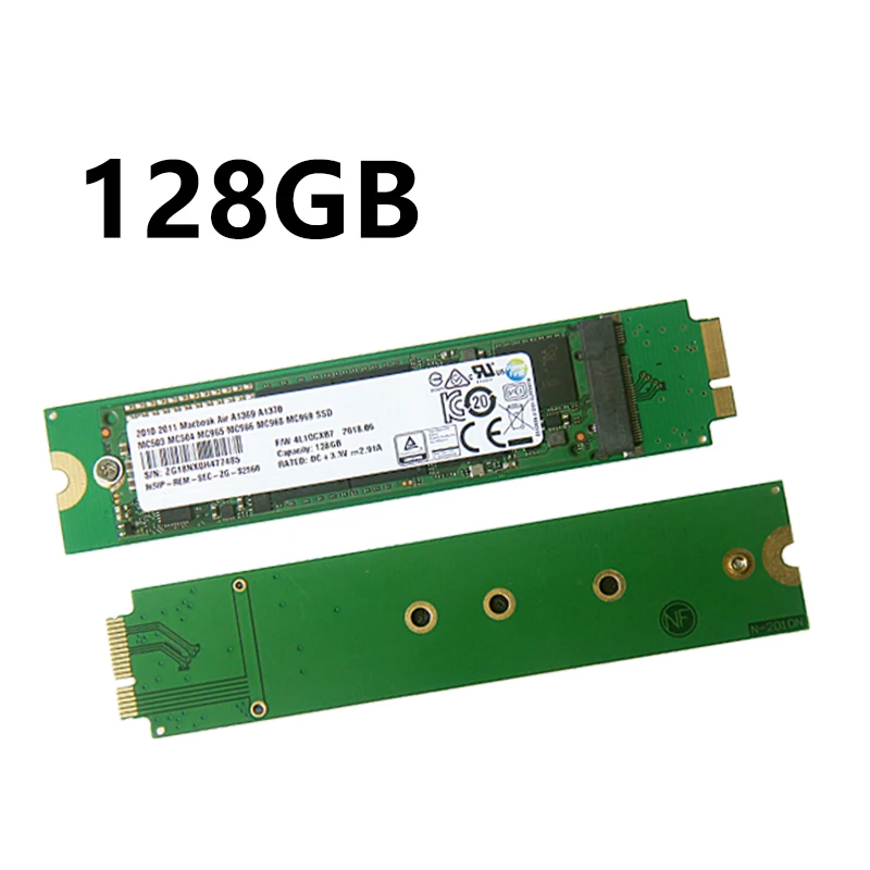 Ноутбук SSD для Apple Macbook Air 1" 13" A1370 A1369 SSD твердотельный накопитель 128 ГБ 2010 и 2011 года