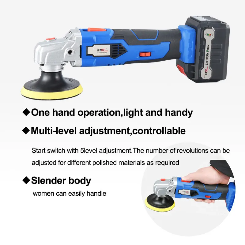 US $63.13 NEWONE 16V Cordless Power Tool Liion battery Polisher car shoe floor Polishing machine Cleaning machine with battery accessorie