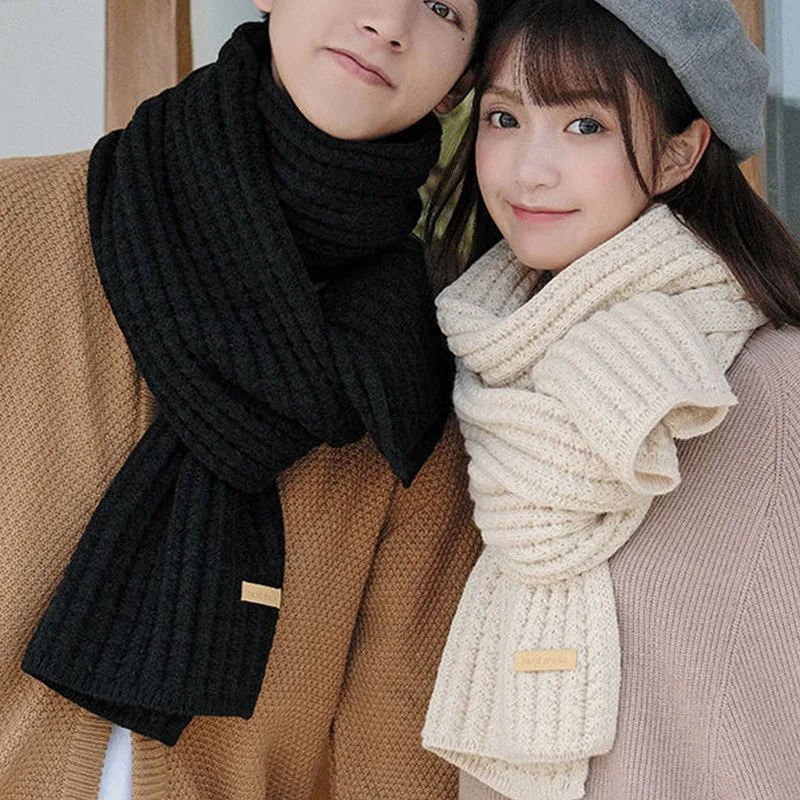 Bufanda larga de lana para bufandas lana para amantes del turismo, gruesa y cálida, de otoño invierno, blanco y negro - AliExpress Accesorios para la ropa