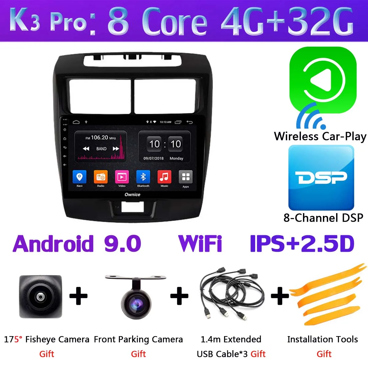 360 ° камера Android 9,0 4G SIM+ Wifi 8 ядерный 4G+ 64G Автомобильный Радио плеер для Toyota Avanza 2010- gps SPDIF DSP Авто CarPlay - Цвет: K3 Pro CarPlay