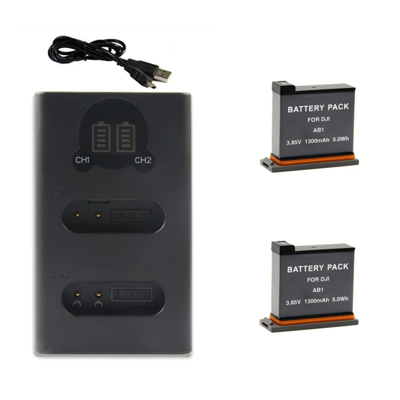 AB1 AB-1 Battery and Charger Kits for DJI Osmo Action. USB Charging Hub and Battery for Osmo Action