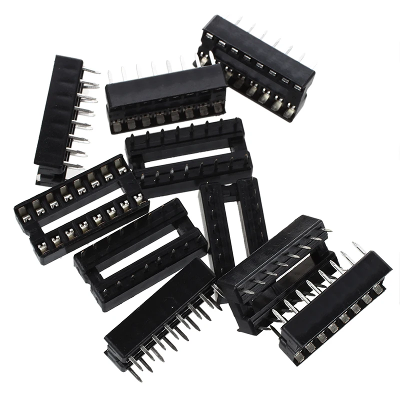 10 шт. двухрядные сквозные отверстия 2x8 Pin DIP IC розетки блок-адаптер