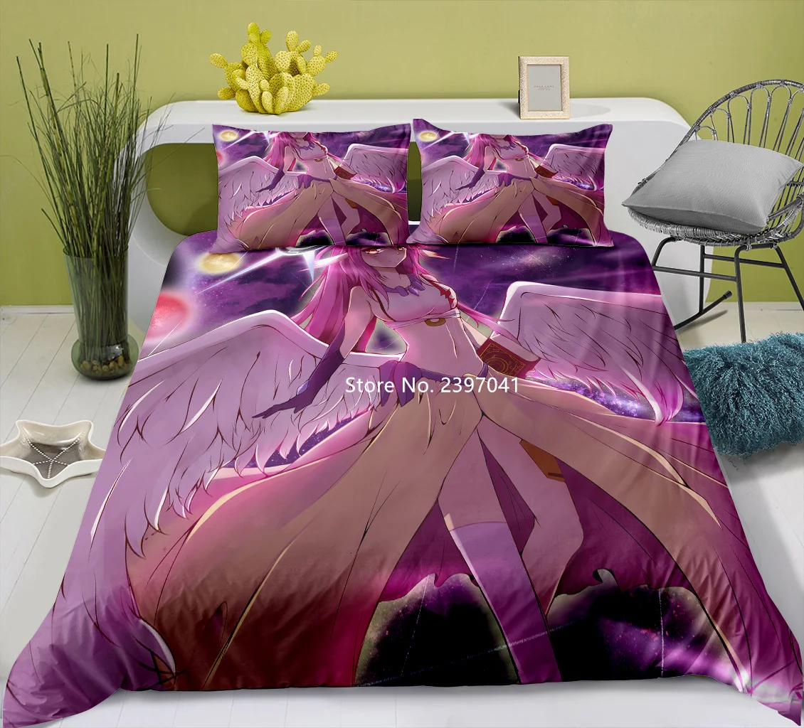 Cartoon Anime No Game No Life Home Bedding Set Otau Favorite Duvet and Pillowcase for Teenage Boys and Students Bedroom Decor