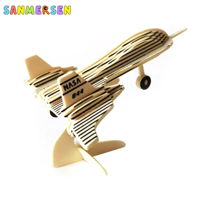 1 шт. 3D деревянные пазлы Игрушки для детей и взрослых Самолеты Пазлы деревянные игрушки DIY Обучающие сборные 3D стерео игрушки игры - Цвет: C