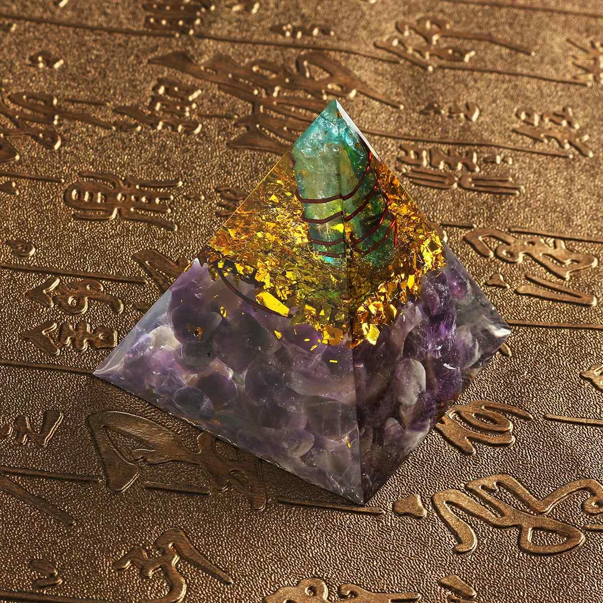 Кристалл Аметист энергетический круг целебный Кристалл Рейки Пирамида чакры натуральный камень Orgone Orgonite пирамиды Декор для дома в стиле Фэн-Шуя