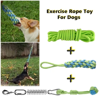 

Play Pull Muscle Builder Home Backyard Outdoor Hanging Spring Pole Rope Toy Exercise Easy Install Bite Resistant Garden For Dogs