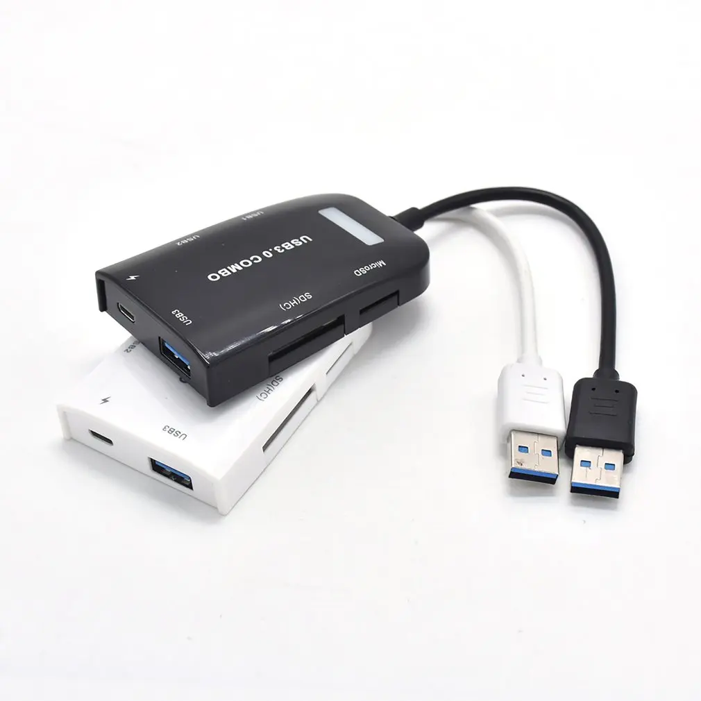 Портативный Тип type-C USB 3,1 3-Порты и разъёмы Пластик USB концентратор с SD кард-ридер комбо для IMac MacBook Air Ноутбук PC