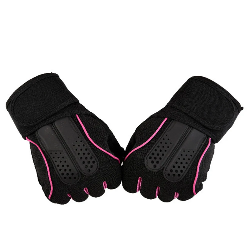 Pink edge Перчатки для тяжелой атлетики, Нескользящие, дышащие, для фитнеса, тренажерного зала, для улицы, перчатки ZJ55 - Цвет: Pink edge