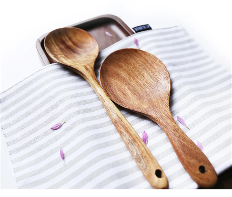 Teak Natural Wood Tableware Spoon Colander Spoon Special Soup Skimmer