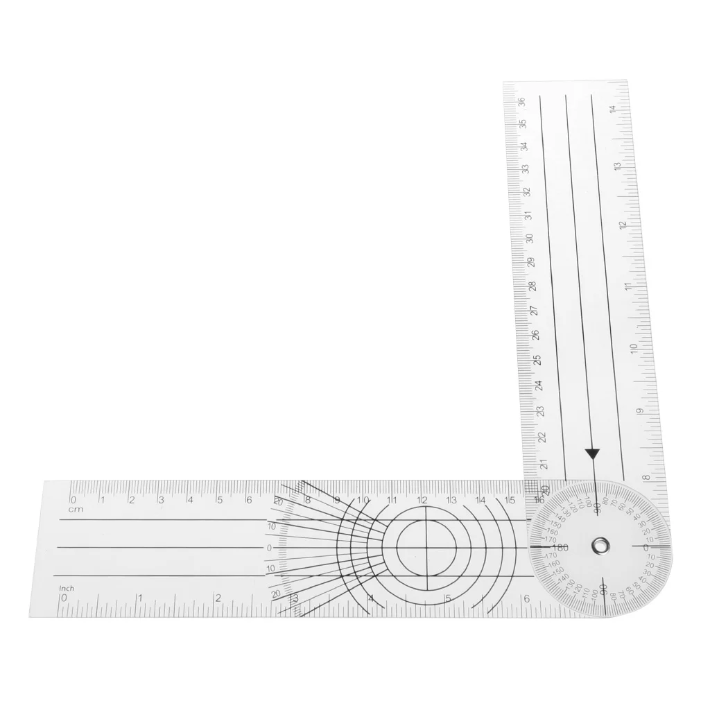 Userful Multi-Ruler 360 Degree Goniometer Spinal Ruler INCH