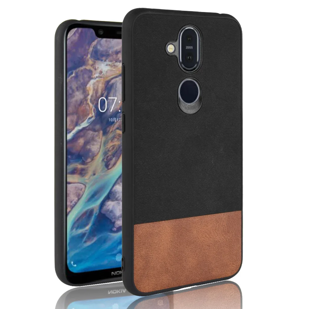 

For Nokia 8.1 Case Luxury Denim Pattern Fabric PU Leather Hard Phone Case For Nokia 7.1 6.1 Plus X7 3.1 Plus Back Cover (E1213)