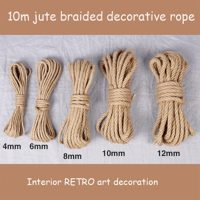 10m Natural Jute Rope Twine Rope Hemp Twisted Cord Macrame String Diy Craft  Handmade Decoration Pet Scratching 4mm-12mm - Cords - AliExpress