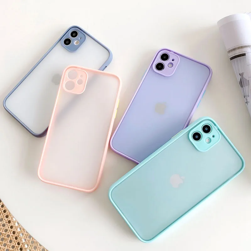 

Mint Hybrid Funda Case for iPhone 11 Pro Max Cases Coque Cover On iPhone XR XS Max 7 8 6 6S Plus SE 2020 Soft Tpu Matte Cover