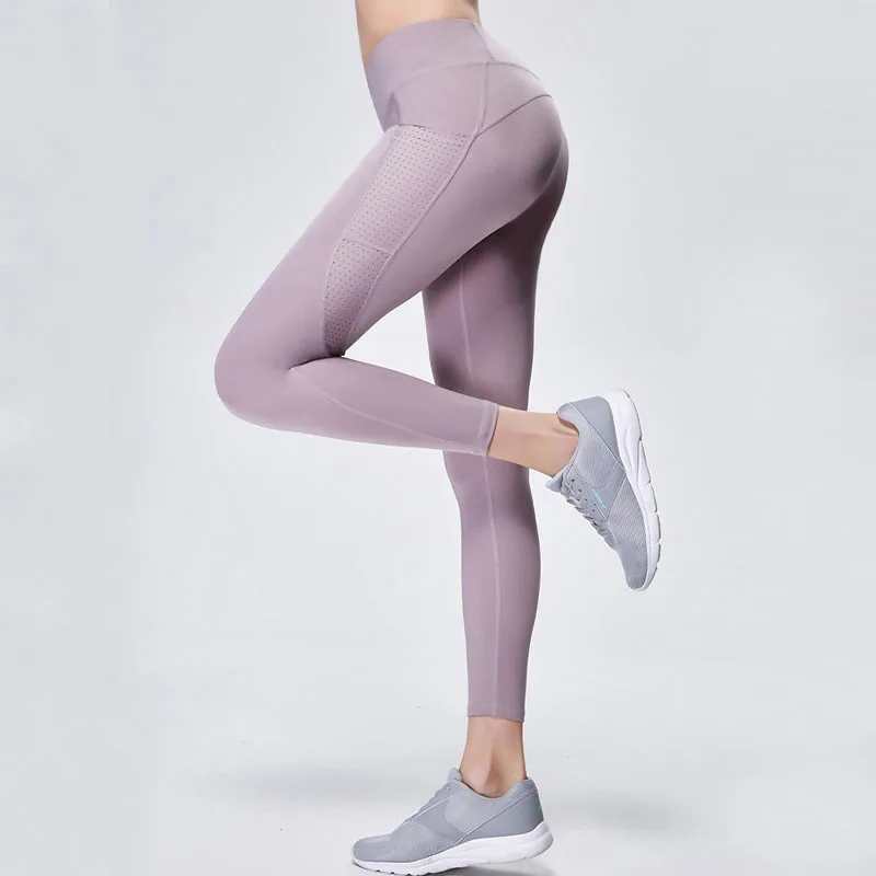 Leggings Sport Women Fitness Push Up Mesh Patchwork Stretchy High Waist Leggins Womens Breathable Workout Legging Running Gym