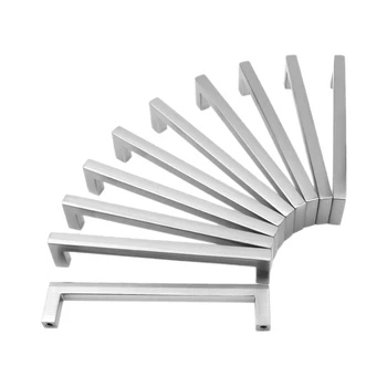 

Hot Square Cabinet Pulls Brushed Nickel - 10 Pack Hole Distance 5 Inch Kitchen Handles for Cabinets Modern Kitchen Cabinet H