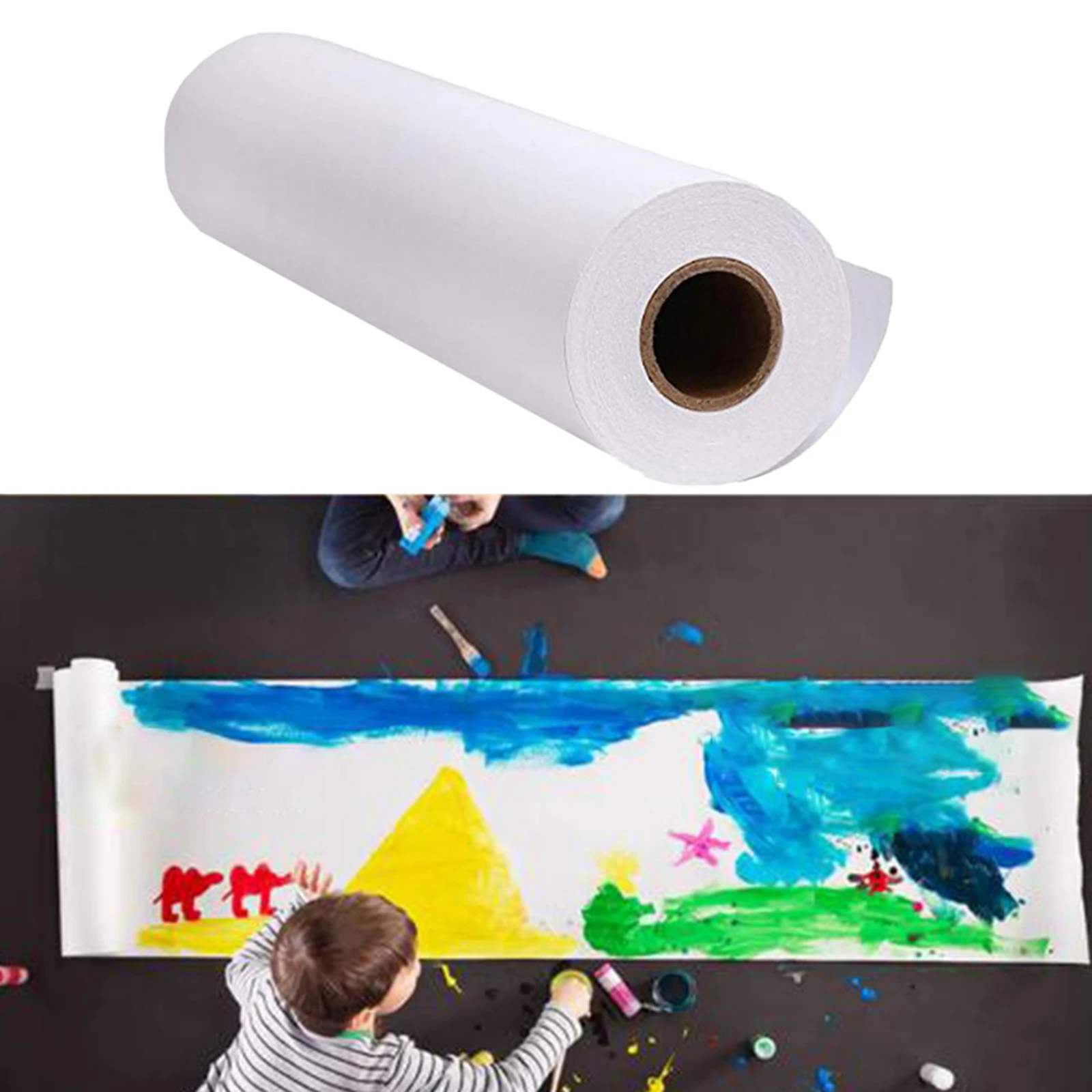 10/20/30m White Drawing Paper Kid Painting Easel Paper Roll Recyclable Art Craft for Packing Painting Coloring DIY Watercolor