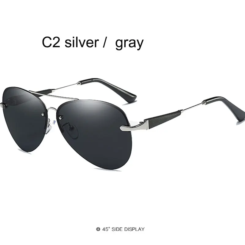 43c2 silver gray Новинка, UV400, солнцезащитные очки, поляризационные, для мужчин и женщин, высокое качество, классические, спортивные, для улицы, для вождения, очки, цветные линзы - Цвет линз: 43c2 silver gray