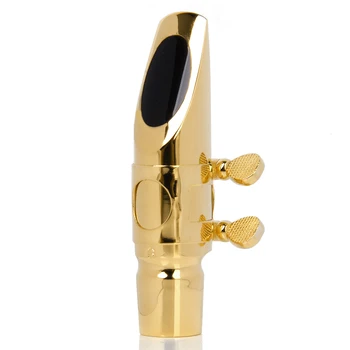 

High Baffle Design Alto Sax Saxophone Mouthpiece #6 Metal with Cap and Ligature Golden Plated