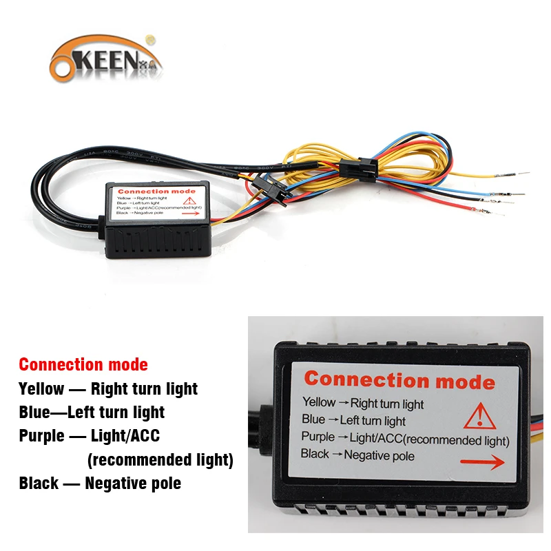 OKEEN 2x автомобиль RGB DRL светодиодный дневные ходовые огни Янтарный переключатель
