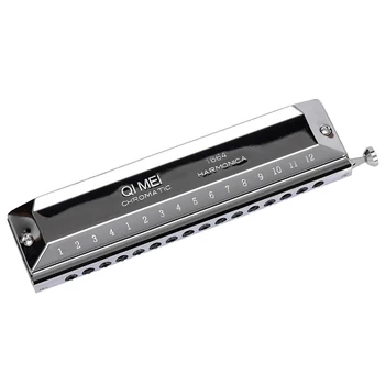 

QIMEI Professional Chromatic Harmonica 16 Hole 64 Tone Mouth Organ Key of C Professional Musical Instruments QM16A