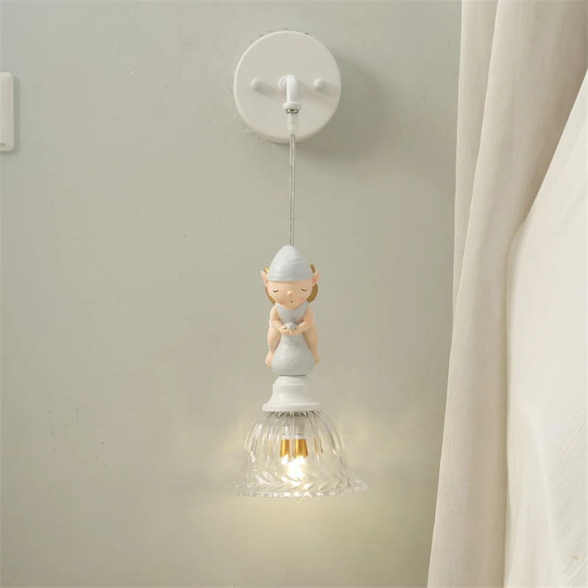 

Butterfly Fairy American Children's Room Wall Lamp Nordic Girl Boy Bedroom Study Hallway Cartoon Modern Simple Decor Wall Lights