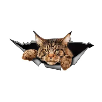 

Dawasaru Maine Coon Torn Metal Car Sticker Personality Decal Laptop Truck Motorcycle Auto Accessories Decoration PVC,13cm*6cm