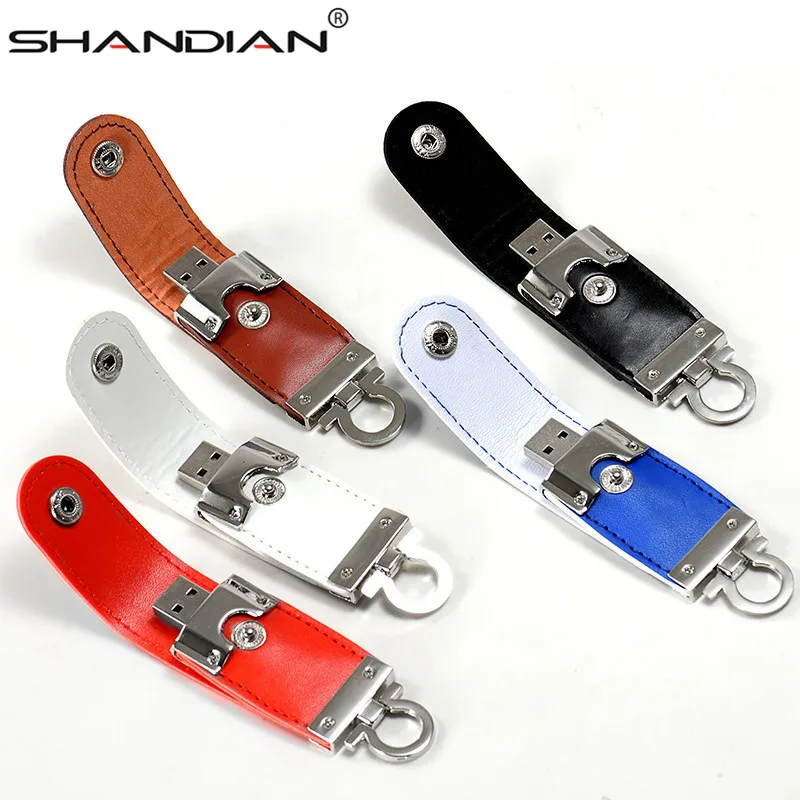Брелок для ключей SHANDIAN металлический кожаный брелок usb флеш накопитель 64 ГБ 32 16 4