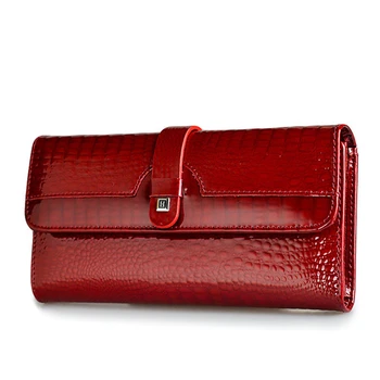 

Women Long Wallet Luxury Genuine Leather Wallets Alligator Pattern Cowhide Purse Large Capacity Clutch Fold Wallet Card Holders
