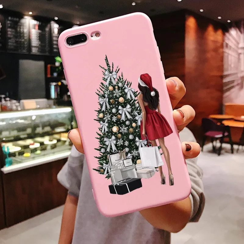 GTWIN чехлы для телефонов с изображением Санта-Клауса для iPhone 11 Pro Max X XR XS Max 6 6s 7 8 Plus, милая мягкая задняя крышка из ТПУ с изображением рождественской елки для девочек