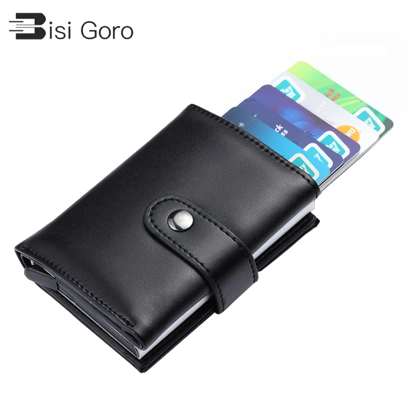 BISI GORO 2021 NEW Men And Women Genuine Leather Credit card Case Pocket Box Business ID Card Holder Cover Birthaday Gifts | Багаж и сумки