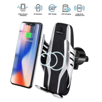 

Qi Car Wireless Charger For iPhone XS Max XR X Samsung S10 S9 Note9 Intelligent Infrared Fast Wireless Charging Phone Car Holder