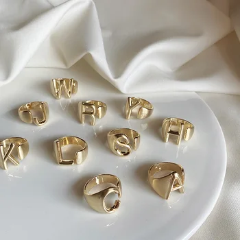 

New Titanium Steel Ring High Quality English Alphabet Letter Ring Women and Girl Stainless Steel Ring Trendy Jewelry