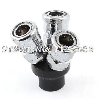 

Pneumatic 3 Way Air Hose Manifold Quick Connect Couplers 12mm to 13mm Air Tools
