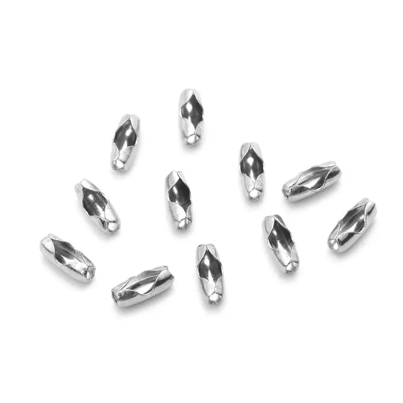 

50 PCs New Stainless Steel Ball Chain Connectors Silver Findings For DIY Jewelry Making Supplies (Fit 3mm\2.5mm\2mm Ball Chain)
