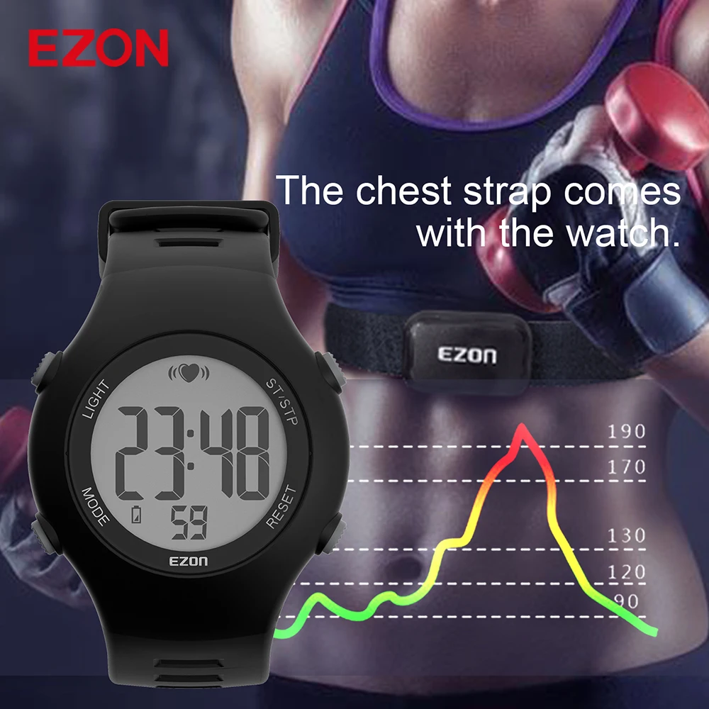 Спортивные наручные часы EZON T037 для мужчин и женщин цифровые уличные с