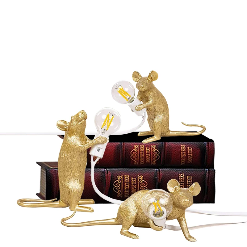 

Modern SELETTI Mouse Table Lamp LED Resin Mouse Lamps Desk Nordic Kids' Room Decor Home Lights Lamp Table Led EU/AU/US/UK Plug