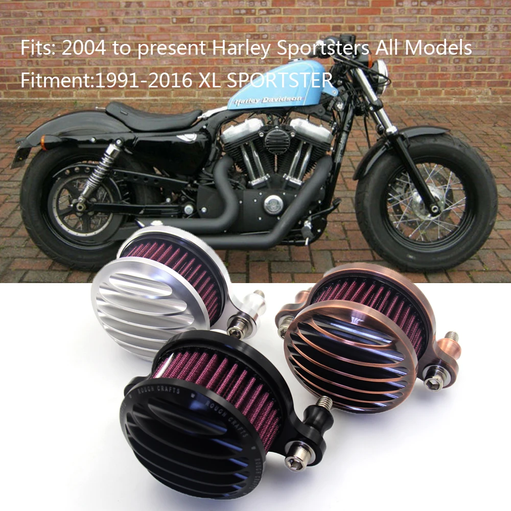 Для Harley Sportster XL Iron 883 XL1200 48 72 2004- Filtre a air moto Бронзовый воздушный фильтр moto rcycle Впускная система воздухоочистителя