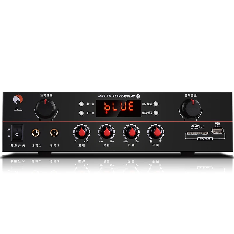 

G1 power amplifier home high power 2.0 channel 200W Bluetooth USB SD high fidelity fixed resistance HIFI amplifier