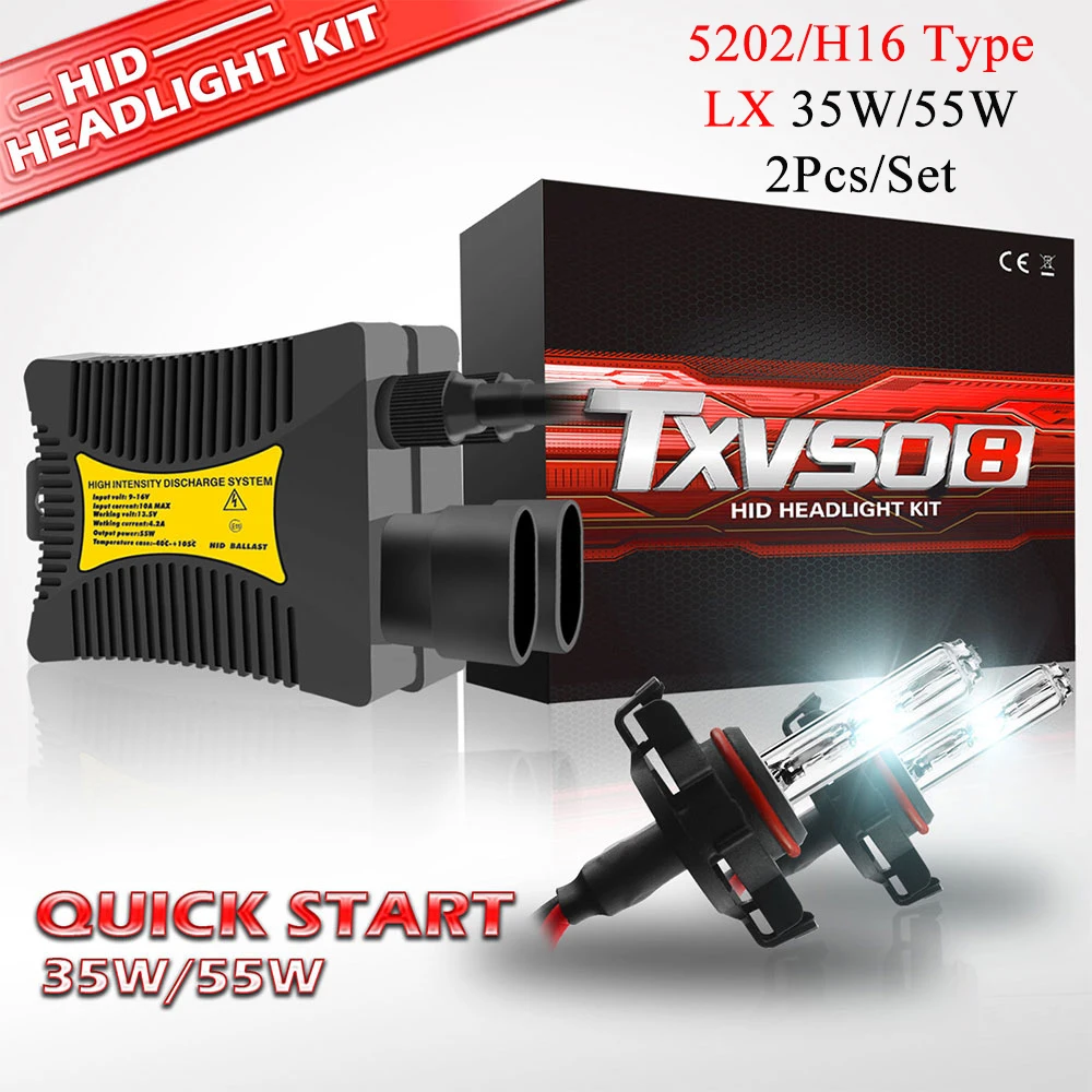 Комплект ксеноновых автомобильных фар TXVSO8 5202 типа H16 2 шт. 35 Вт HID лампы с балластом