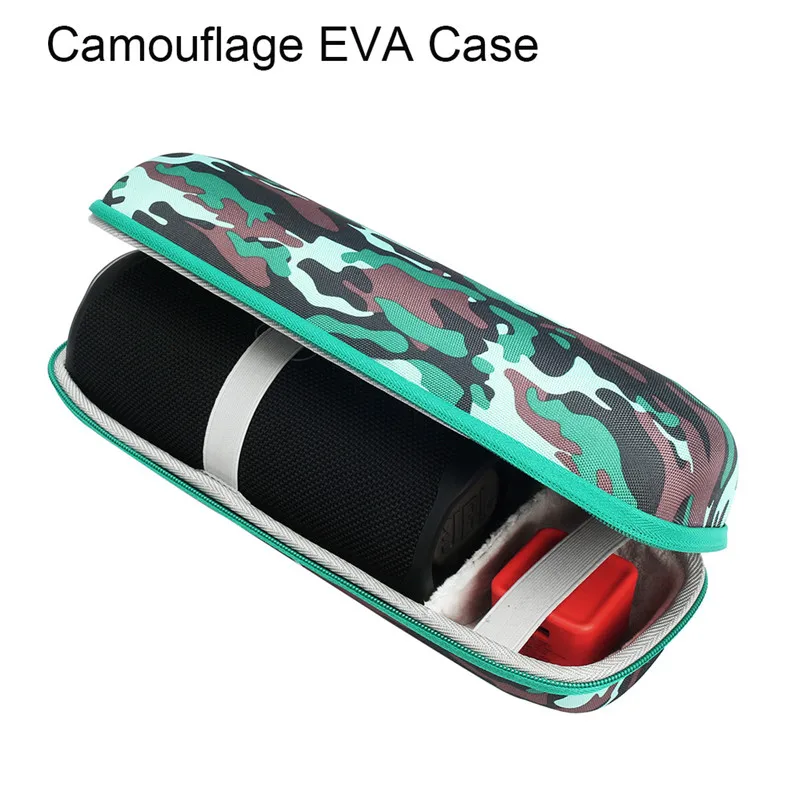 camouflage case 2 в 1 EVA жесткий чехол для хранения на молнии+ Мягкий силиконовый чехол для JBL Charge 4 Bluetooth динамик для колонки JBL Charge4 - Цвет: camouflage case