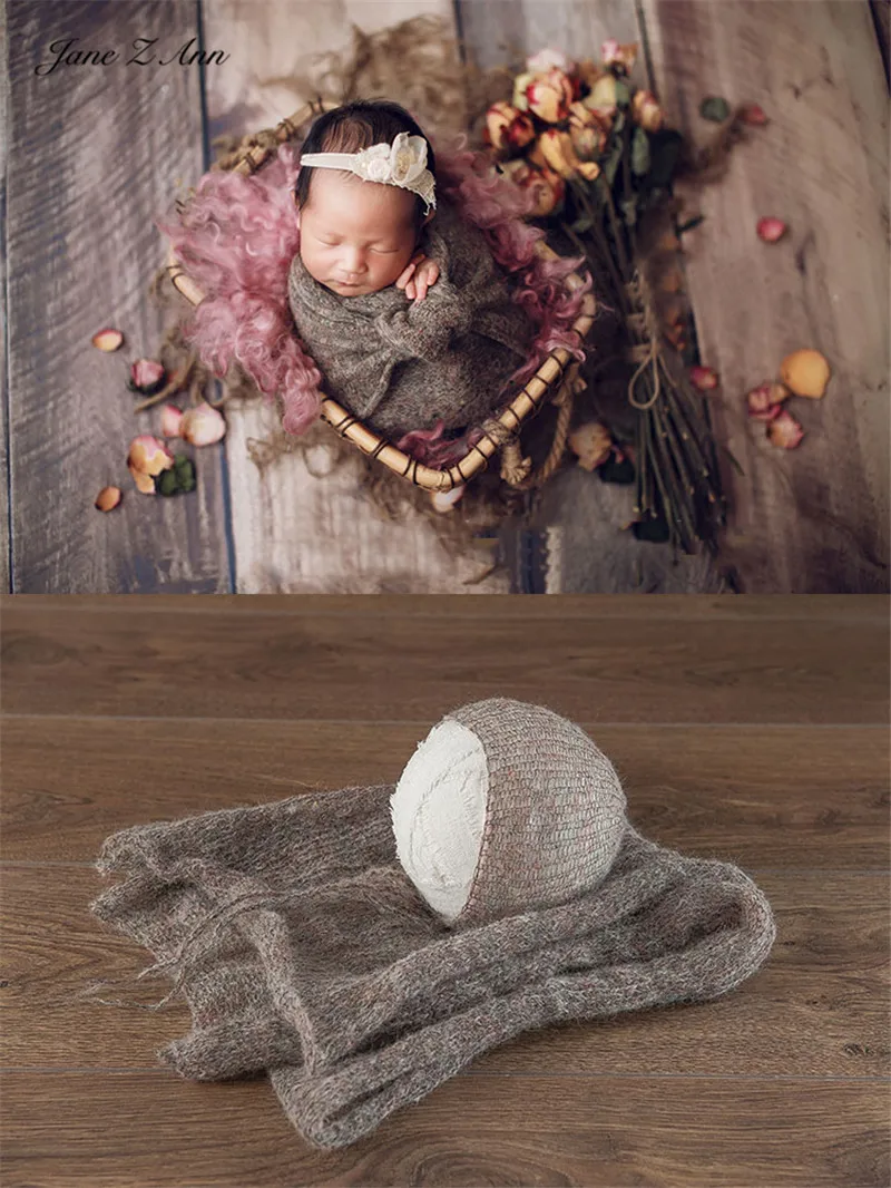 Джейн Z Ann Morandi цвет новорожденный легкий текстуры мохеровые вязаные детские фотографии шляпа обертывание студия съемки реквизит
