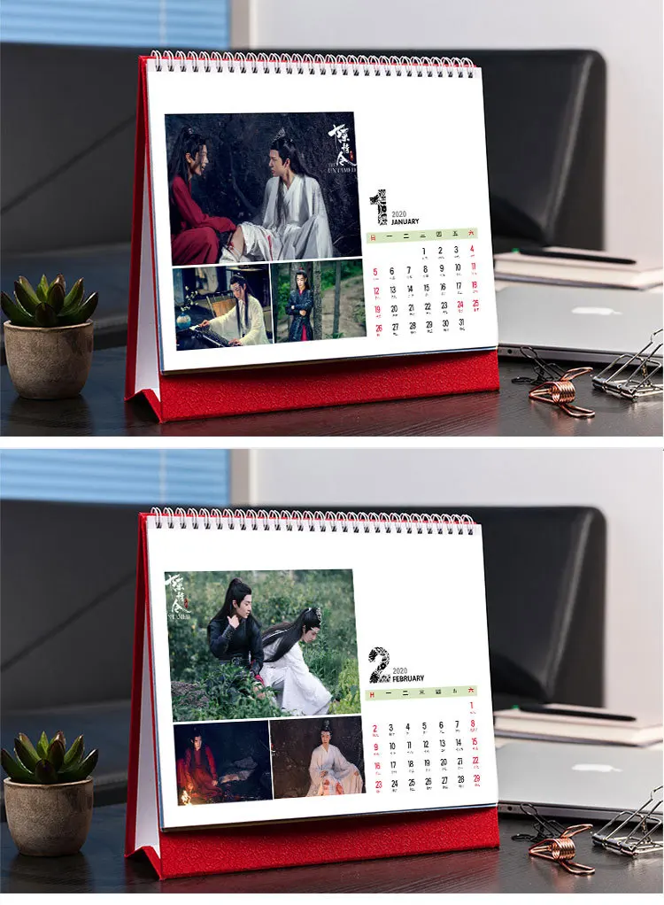 Чэнь Цин Лин Настольный календарь Вэй Wuxian Lan Wangji персонаж календари ежедневник расписание,01-,12