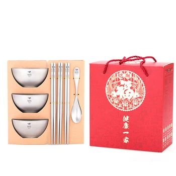 

Keith Titanium Cutlery Set Pure Titanium Camping Travel Dinner Chopsticks Spoon Bowls Set Dinnerware Picnic Tableware Set Gift