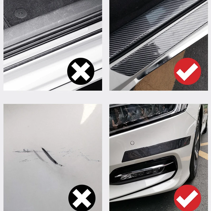 Anti Scratch Auto Aufkleber Gummi Streifen Carbon Faser Auto