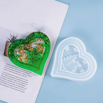 

DIY Crystal Epoxy Mold Christmas Tree Love Snowman Theme Listing Decoration Silicone Mold