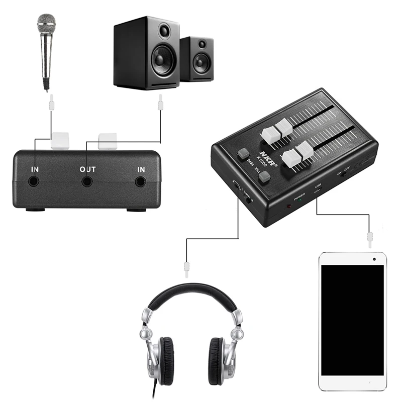 Portable 3 5Mm o Sound Mixer Pocket Mixer For Mobile Phone Headphone Earphone Amplifier