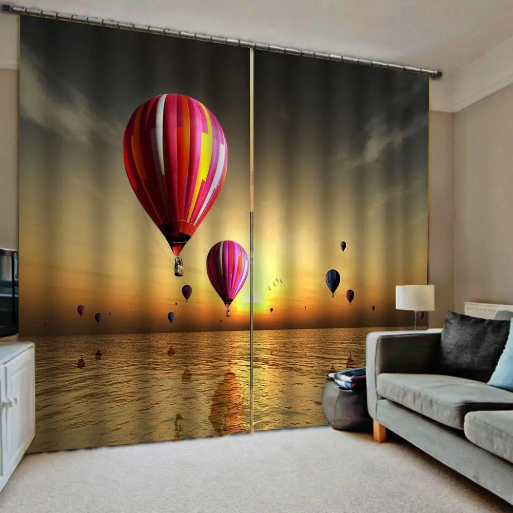 

3D Curtains Drapes The Living Room Bedroom Window Curtain Decor parachute seaside landscape Curtains