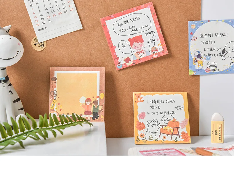 Kawaii, для девочек, блокноты, милый мультфильм, стикеры для заметок, для письма, для детей, сделай сам, канцелярские принадлежности, школьные, офисные принадлежности