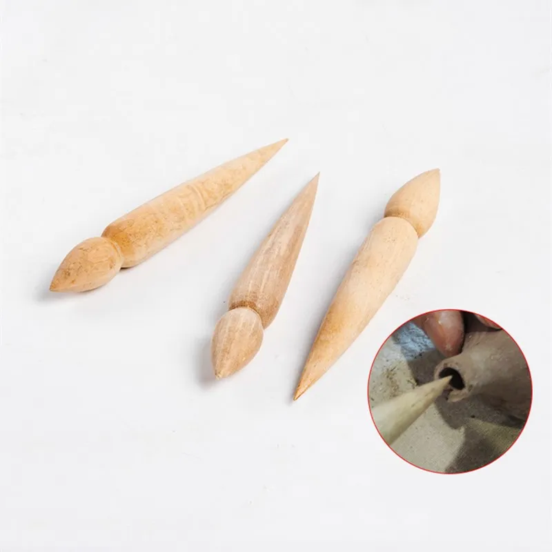 Pottery Tools Spout Modifier Teapot Wooden Double-head Punch